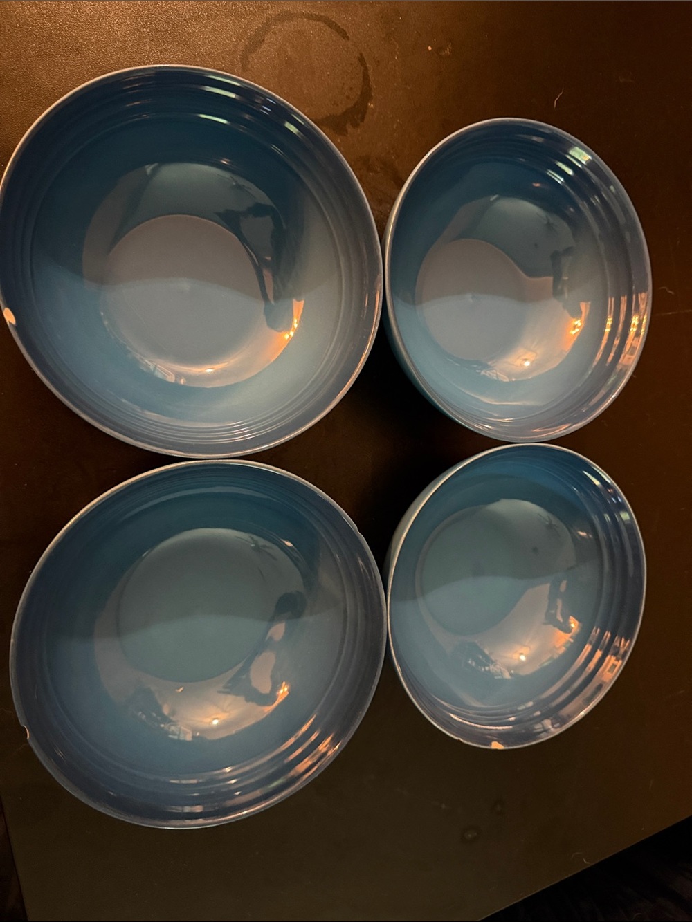 Le creuset marseille ceramic cereal Bowls - Set of 4 (chipped)